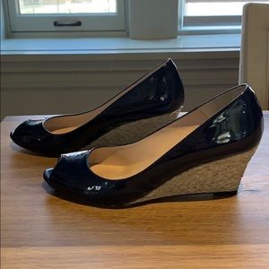 L.K. Bennet Navy Blue Wedges